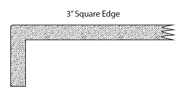 3 inch square edge profile drawing