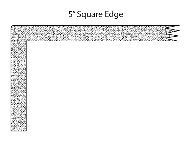 5 inch square edge profile drawing